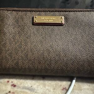 Michael Kors Chocolate Brown Wallet with Gold Logo